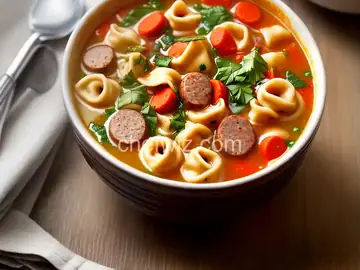 Smoked Sausage and Tortellini Soup