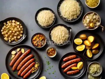 Smoked Sausage with Potatoes, Sauerkraut & Ale