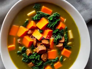 Smokey Sausage, Kale & Sweet Potato Soup