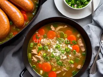 Smoky Sausage and Rice Soup