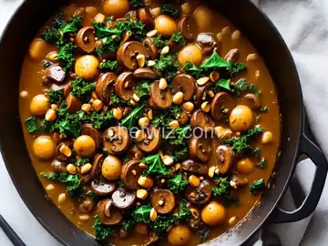 Smothered Mushrooms and Kale