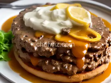 Smothered cream of mushroom Hamburger steak