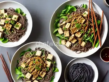 Soba With Tofu and Miso-Mustard Dressing