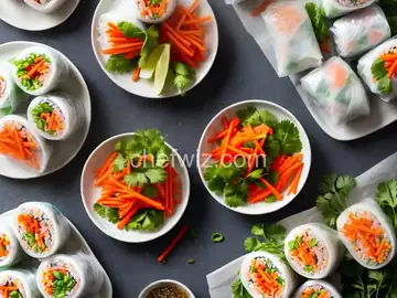 Soft Asian Summer Rolls with Sweet and Savory Dipping Sauce