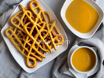 Soft Pretzel Sticks with Honey Mustard Dipping Sauce