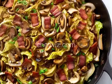 Southern Fried Cabbage with Bacon, Mushrooms, and Onions