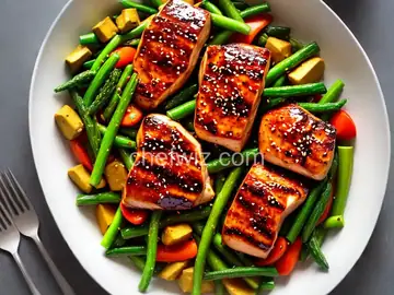 Soy-Glazed Chicken and Tofu with Spring Vegetables