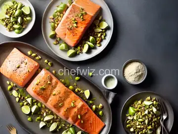 Soy-Maple Salmon with Cauliflower and Pistachios