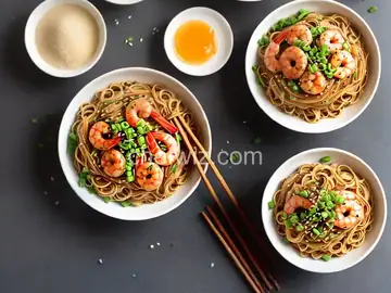 Soy Sauce Chow Shrimp Egg Noodles