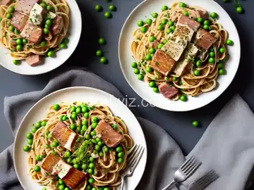 Spaghetti Carbonara with Pork Belly and Fresh Peas