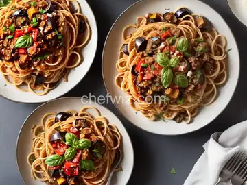 Spaghetti With Eggplant Caponata