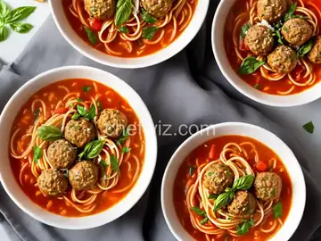 Spaghetti and Meatball "Stoup" (thicker than soup, thinner than stew)