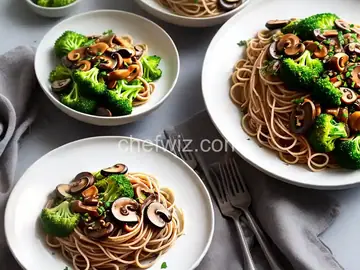 Spaghetti with Broccoli and Mushrooms