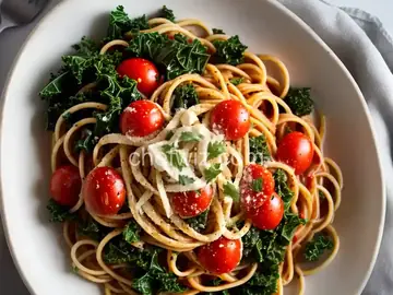 Spaghetti with Kale and Tomatoes