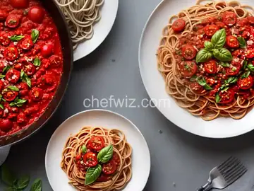 Spaghetti with Olives and Tomato Sauce