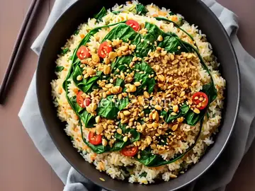 Spanakorizo (Spinach Rice)