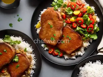 Spanish Crispy Pork Chops with Rice
