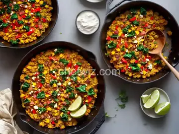 Spanish-Style Migas With Chorizo, Peppers, and Kale Recipe