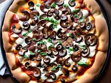 Speckenwolf Pizza With Mozzarella, Oregano, Onion, Mushroom, and Speck From 'Roberta's'