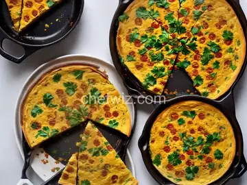 Spiced Chickpeas and Greens Frittata