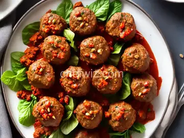 Spiced Lamb Meatballs with Walnut Romesco