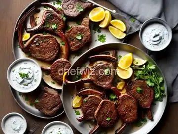 Spiced Marinated Lamb Chops with Garlicky Yogurt