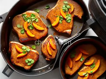 Spicy Air Fryer Pork Chops with Apricot Glaze