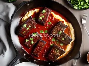Spicy Braised Short Ribs with Polenta