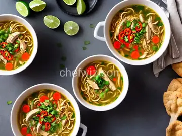 Spicy Chicken Noodle Soup With Lime and Ginger Recipe