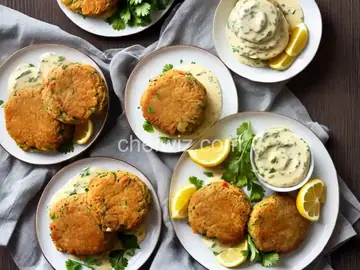 Spicy Crab Cakes with Lemon Aioli Sauce