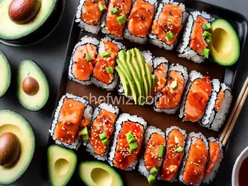 Spicy Crunchy Salmon Roll with Avocado