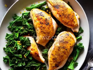 Spicy Kale and Corn Stuffed Chicken Breasts
