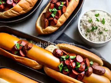 Spicy Kielbasa Dog with Stout Onions