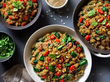 Spicy Quinoa and Spinach Pulao (Pilaf)