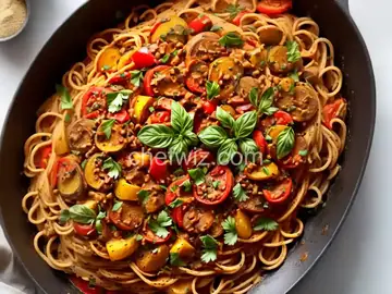 Spicy Roasted Ratatouille with Spaghetti