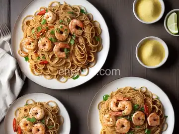 Spicy Shrimp and Spaghetti Aglio Olio (Garlic and Oil)