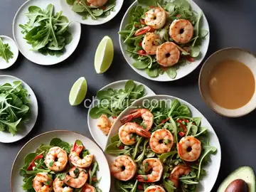 Spicy Shrimp with Avocado and Arugula Salad Recipe