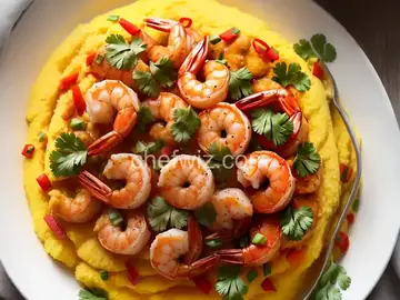 Spicy Shrimp with Creamy Polenta