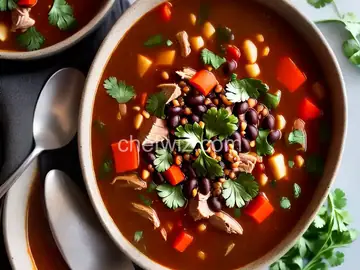Spicy Smoked Turkey and Black Bean Soup