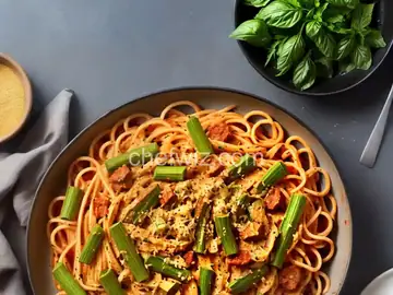 Spicy Spaghetti with Okra
