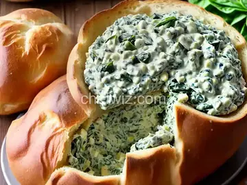 Spinach Artichoke Dip in a Bread Bowl