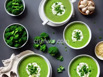 Spinach-Broccoli Soup With Garlic and Cilantro