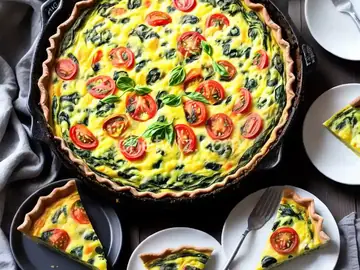 Spinach, Parmesan and Tomato Quiche