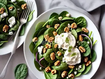 Spinach Salad with Goat Cheese and Walnuts