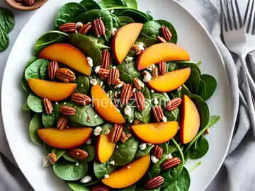 Spinach Salad with Peaches and Pecans