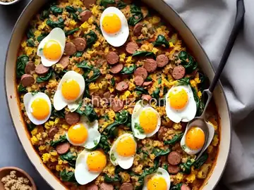 Spinach, Sausage, and Egg Casserole