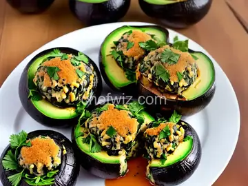 Spinach Stuffed Portobello Mushrooms with Avocado