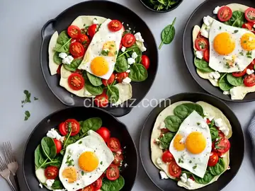 Spinach, Tomato, and Feta Egg White Omelette