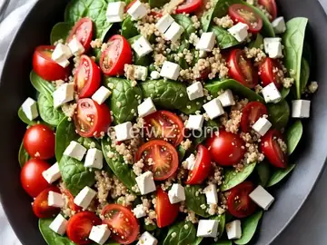 Spinach, Tomato, and Feta Quinoa Salad