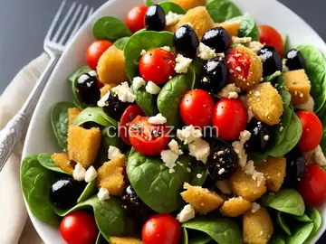 Spinach Torelli with Cherry Tomatoes and Black Olives